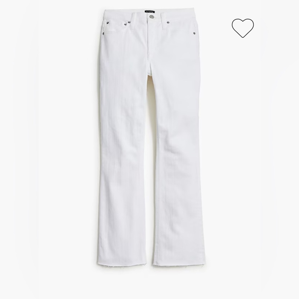 J. Crew Crop Demi Boot White Jeans